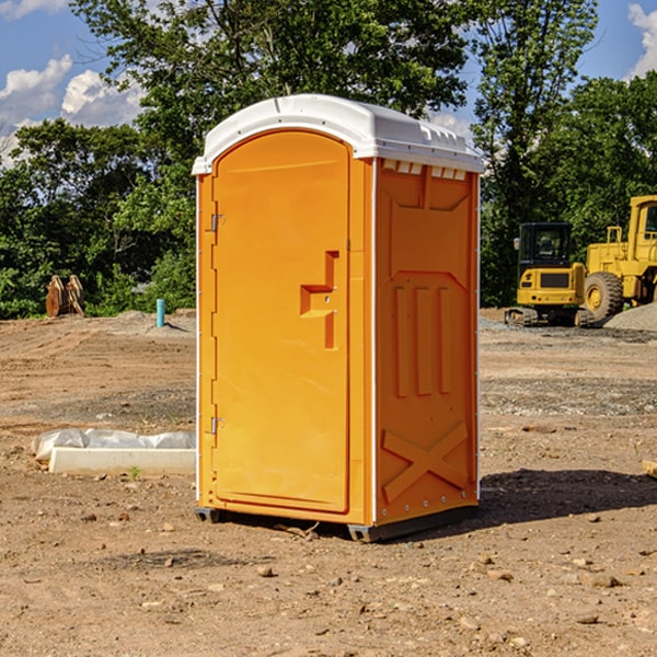 how often are the portable restrooms cleaned and serviced during a rental period in Blue Hill NE